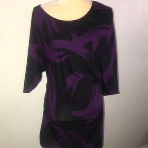 MINT PURPLE BLACK Off Shoulder Dress